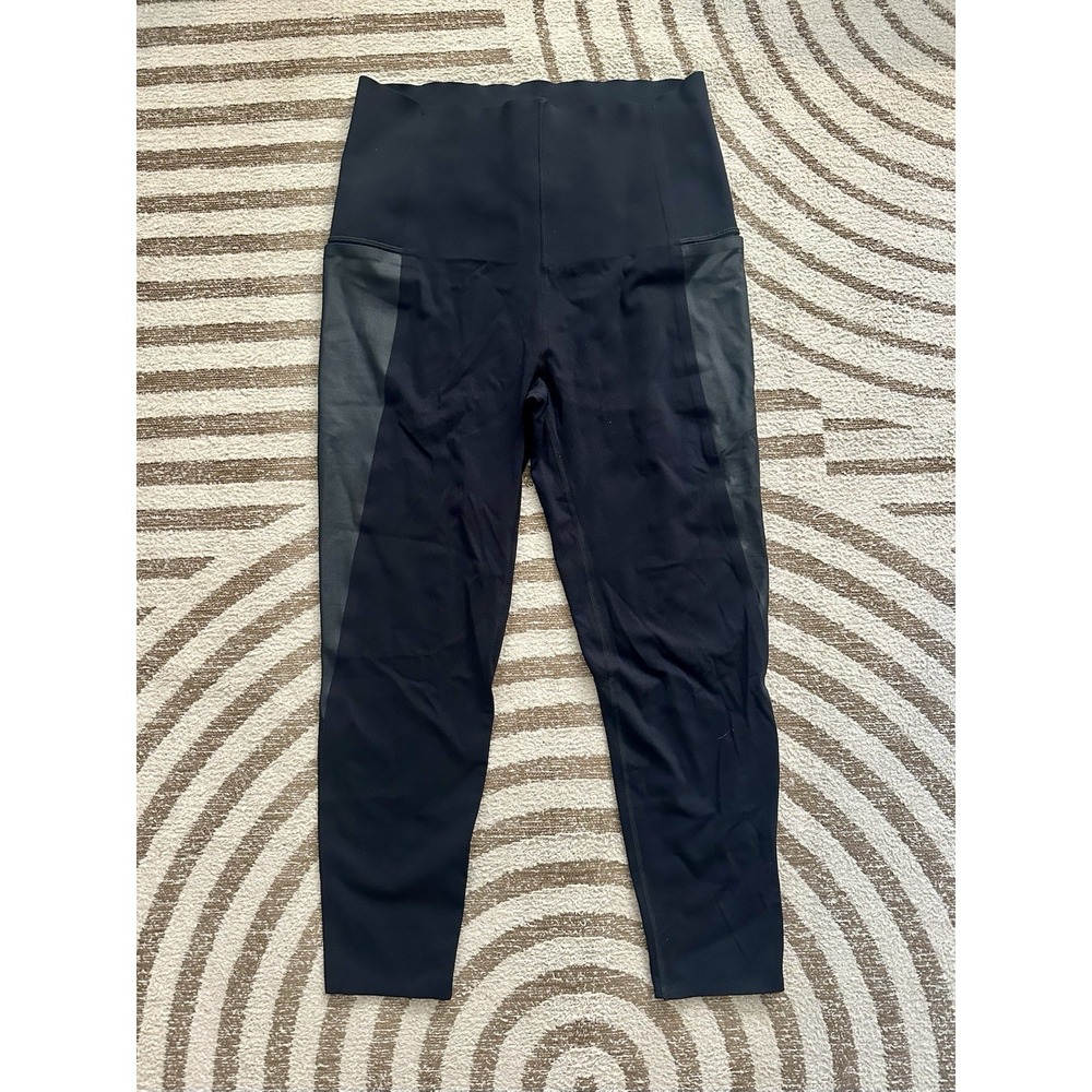 Sweaty Betty Black Leggings Power 7/8 Length Pockets L US 12 Halle Berry Collab - Picture 2 of 5